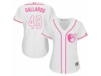 Women Majestic Baltimore Orioles #49 Yovani Gallardo White Fashion Cool Base MLB Jersey
