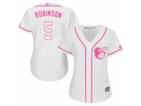 Women Majestic Baltimore Orioles #5 Brooks Robinson White Fashion Cool Base MLB Jersey