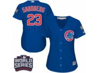 Women Majestic Chicago Cubs #23 Ryne Sandberg Authentic Royal Blue Alternate 2016 World Series Bound Cool Base MLB Jersey