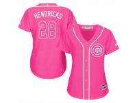 Women Majestic Chicago Cubs #28 Kyle Hendricks Pink Fashion MLB Jersey