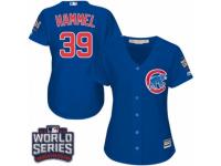 Women Majestic Chicago Cubs #39 Jason Hammel Authentic Royal Blue Alternate 2016 World Series Bound Cool Base MLB Jersey