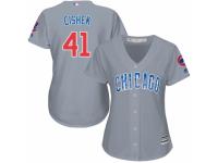 Women Majestic Chicago Cubs #41 Steve Cishek Grey Road MLB Jersey