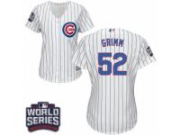 Women Majestic Chicago Cubs #52 Justin Grimm Authentic White Home 2016 World Series Bound Cool Base MLB Jersey