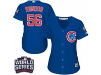 Women Majestic Chicago Cubs #56 Hector Rondon Authentic Royal Blue Alternate 2016 World Series Bound Cool Base MLB Jersey