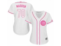 Women Majestic Chicago Cubs #70 Joe Maddon White Fashion MLB Jersey