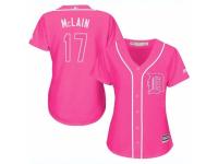 Women Majestic Detroit Tigers #17 Denny McLain Pink Fashion Cool Base MLB Jersey