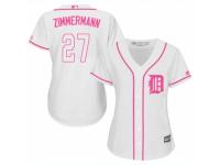 Women Majestic Detroit Tigers #27 Jordan Zimmermann White Fashion Cool Base MLB Jersey