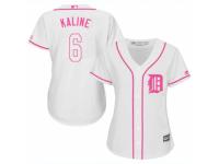 Women Majestic Detroit Tigers #6 Al Kaline White Fashion Cool Base MLB Jersey
