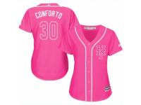 Women Majestic New York Mets #30 Michael Conforto Pink Fashion Cool Base MLB Jersey