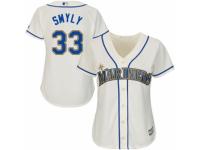 Women Majestic Seattle Mariners #33 Drew Smyly Cream Alternate Cool Base MLB Jersey