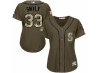 Women Majestic Seattle Mariners #33 Drew Smyly Green Salute to Service MLB Jersey