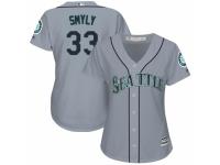 Women Majestic Seattle Mariners #33 Drew Smyly Grey Road Cool Base MLB Jersey