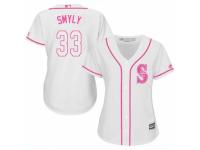 Women Majestic Seattle Mariners #33 Drew Smyly White Fashion Cool Base MLB Jersey