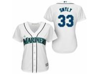 Women Majestic Seattle Mariners #33 Drew Smyly White Home Cool Base MLB Jersey