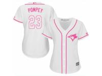 Women Majestic Toronto Blue Jays #23 Dalton Pompey White Fashion Cool Base MLB Jersey