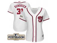 Women Max Scherzer #31 Washington Nationals 2017 Postseason White Cool Base Jersey