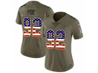 Women Nike Atlanta Falcons #92 Dontari Poe Limited Olive/USA Flag 2017 Salute to Service NFL Jersey