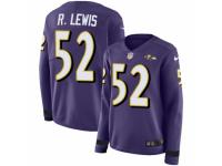 Women Nike Baltimore Ravens #52 Ray Lewis Limited Purple Therma Long Sleeve NFL Jersey