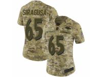 Women Nike Baltimore Ravens #65 Nico Siragusa Limited Camo 2018 Salute to Service NFL Jersey