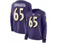 Women Nike Baltimore Ravens #65 Nico Siragusa Limited Purple Therma Long Sleeve NFL Jersey