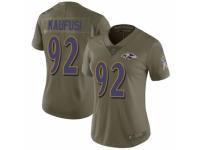 Women Nike Baltimore Ravens #92 Bronson Kaufusi Limited Olive 2017 Salute to Service NFL Jersey