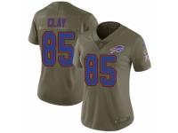 Women Nike Buffalo Bills #85 Charles Clay Limited Olive 2017 Salute to Service NFL Jersey