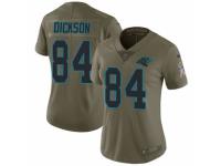 Women Nike Carolina Panthers #84 Ed Dickson Limited Olive 2017 Salute to Service NFL Jersey