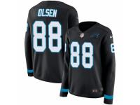 Women Nike Carolina Panthers #88 Greg Olsen Limited Black Therma Long Sleeve NFL Jersey
