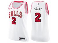 Women Nike Chicago Bulls #2 Jerian Grant Swingman White/Pink Fashion NBA Jersey