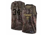 Women Nike Chicago Bulls #34 Wendell Carter Jr. Swingman Camo Realtree Collection NBA Jersey