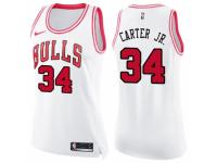 Women Nike Chicago Bulls #34 Wendell Carter Jr. Swingman White-Pink Fashion NBA Jersey