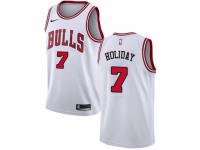 Women Nike Chicago Bulls #7 Justin Holiday White NBA Jersey - Association Edition