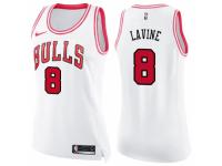 Women Nike Chicago Bulls #8 Zach LaVine Swingman White/Pink Fashion NBA Jersey