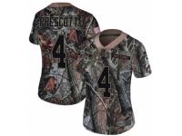 Women Nike Dallas Cowboys #4 Dak Prescott Camo Rush Realtree Limited NFL Jersey