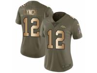 Women Nike Denver Broncos #12 Paxton Lynch Limited Olive/Gold 2017 Salute to Service NFL Jersey