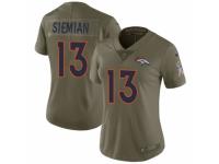 Women Nike Denver Broncos #13 Trevor Siemian Limited Olive 2017 Salute to Service NFL Jersey