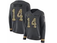 Women Nike Denver Broncos #14 Courtland Sutton Limited Black Salute to Service Therma Long Sleeve NFL Jersey