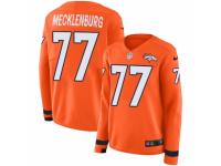 Women Nike Denver Broncos #77 Karl Mecklenburg Limited Orange Therma Long Sleeve NFL Jersey