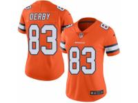 Women Nike Denver Broncos #83 A.J. Derby Limited Orange Rush Vapor Untouchable NFL Jersey