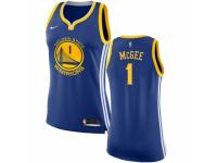 Women Nike Golden State Warriors #1 JaVale McGee Royal Blue Road NBA Jersey - Icon Edition
