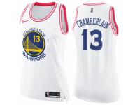 Women Nike Golden State Warriors #13 Wilt Chamberlain Swingman White/Pink Fashion NBA Jersey