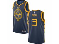 Women Nike Golden State Warriors #3 David West  Navy Blue NBA Jersey - City Edition