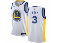 Women Nike Golden State Warriors #3 David West White Home NBA Jersey - Association Edition