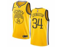 Women Nike Golden State Warriors #34 Shaun Livingston Yellow  Jersey - Earned Edition