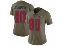 Women Nike Houston Texans #80 Andre Johnson Limited Olive 2017 Salute to Service NFL Jersey