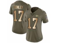 Women Nike Kansas City Chiefs #17 Chris Conley Limited Olive/Gold 2017 Salute to Service NFL Jersey