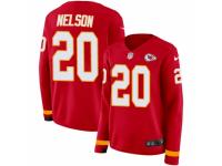Women Nike Kansas City Chiefs #20 Steven Nelson Limited Red Therma Long Sleeve NFL Jersey