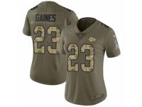 Women Nike Kansas City Chiefs #23 Phillip Gaines Limited Olive/Camo 2017 Salute to Service NFL Jersey