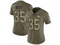 Women Nike Kansas City Chiefs #35 Charcandrick West Limited Olive/Camo 2017 Salute to Service NFL Jersey