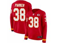 Women Nike Kansas City Chiefs #38 Ron Parker Limited Red Therma Long Sleeve NFL Jersey